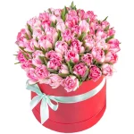 Бокс из 51 нежного пионовидного тюльпана
